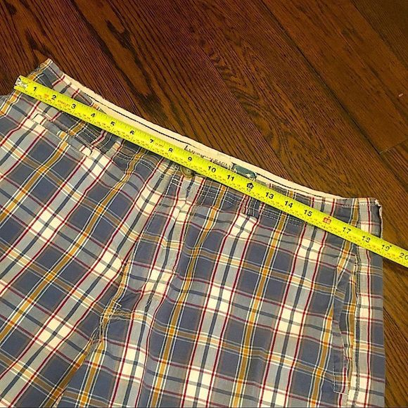AE Longer Length Blue Plaid Mens Shorts 36 - Picture 5 of 10